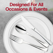Fancy disposable metallic silver plastic forks, 7.25 inches, pack of 600, perfect for special events