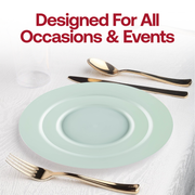 Fancy matte turquoise salad plate made of durable plastic, 7.5 inches in diameter, sold as a 120-pack