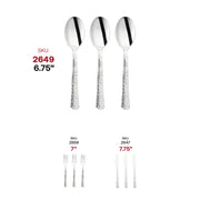 Fancy silver hammered plastic spoons, 6.75 inches, bulk 1000-pack – Elegant spoons featuring a stylish hammered design, perfect for upscale dining and events.