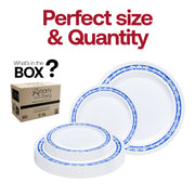 Featuring a classic royal blue and silver border, this 10.25-inch plate is perfect for serving main courses in style