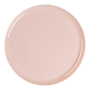 Flat round pink plastic plates, 8.5 inches in diameter, lightweight and disposable