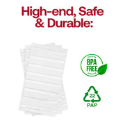 Foldable 16-inch square dinner napkins, white with metallic silver stripes, disposable and stylish, pack of 600, BPA-free
