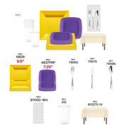 Football and basketball celebrations enhanced with Game Day Yellow & Purple tableware