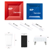 From tailgates to backyard viewings, this party kit handles meals with patriotic game day flair.