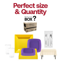 Game Day Dinnerware Set crafted with BPA-free and recyclable plastic for easy cleanup