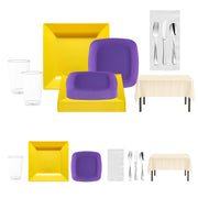 Game Day Party Set in Yellow, Purple & White arranged for sports night appetizers