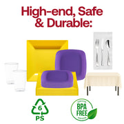 Game Day Yellow & Purple Set creates a fancy look for casual and formal team gatherings