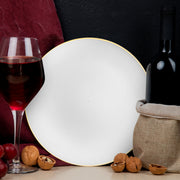 Gold-Rimmed Organic Plates presented salads at a formal dinner with warm golden accents.
