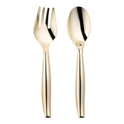 Gold disposable plastic serving flatware set, 9.75 inches, pack of 60, elegant and durable for special events