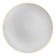 Gray with Gold Rim Organic Round Disposable Plastic Appetizer/Salad Plates (7.5") Secondary | Smarty Had A Party