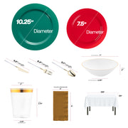 Guests enjoying soup from 16 oz. organic bowls during a Christmas dinner with the Feliz Navidad Set