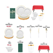 Guests toasting with gold rimmed tumblers at a holiday event set with the Ho Ho Haute collection.