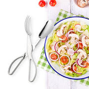 Guests used plastic salad tongs with scissor grip for clean, easy serving.