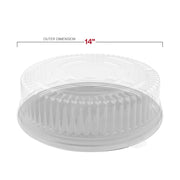 Heavy-duty black party tray and snap-on lid combo ideal for transporting charcuterie, sliders, or fruit to catered events