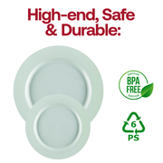 High-grade matte turquoise salad plates, 7.5 inches in diameter, lightweight and disposable, BPA-free