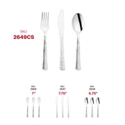 High-quality disposable silver hammered plastic cutlery set, ideal for catering, events, and large-scale dining