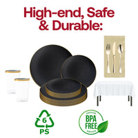 Host a fancy sports event with the Black & Gold Fan Dinnerware that delivers style and quality.