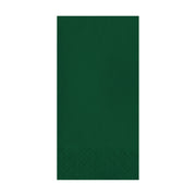 Hunter green dinner napkins made of disposable paper, 8 x 4 inches.