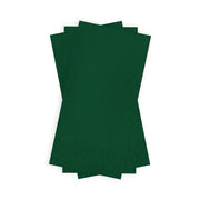 Hunter green paper napkins, 8 x 4 inches, lightweight yet strong.