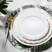 Includes 120 dinner plates and 120 salad plates, providing the perfect amount of dinnerware for events of any size