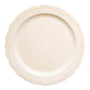 Ivory Vintage Round Disposable Plastic Appetizer/Salad Plates (7.5") Secondary | Smarty Had A Party