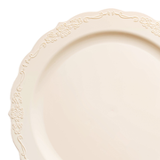 Ivory Vintage Round Disposable Plastic Dinner Plates (10") | Smarty Had A Party