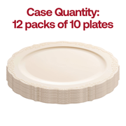 Ivory Vintage Round Disposable Plastic Dinner Plates (10") Quantity | Smarty Had A Party