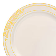 Ivory with Gold Harmony Rim Plastic Appetizer/Salad Plates (7.5") | Smarty Had A Party