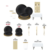 Ivory napkins and clear tumblers add sophistication to this premium sports dinnerware set.