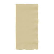 Ivory paper dinner napkin measuring 16 x 16 inches, folded neatly, from a bulk pack of 600 napkins.