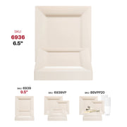 Ivory square plastic cake plates, 6.5-inch size, pack of 120, ideal for serving desserts and small portions