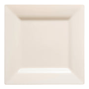 Ivory square plastic plates, 6.5-inch diameter, disposable and durable