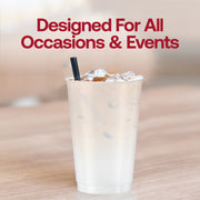 Keep your drink station sleek and clean with these modern white disposable party cups
