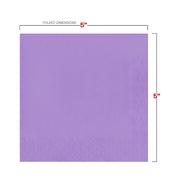 Large 600-pack of 10" x 10" luscious lavender paper cocktail napkins, perfect for catering and events