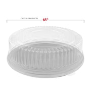 Large black round party tray with crystal-clear lid offers polished, professional presentation for weddings and galas