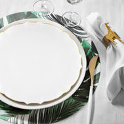 Light starters were served on Clear with Gold Rim Lotus Plates during a soft-toned bridal lunch.