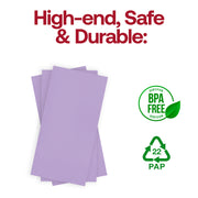 Luscious lavender paper dinner napkins, 16" x 16", BPA-free and food-safe, perfect for stylish and worry-free dining
