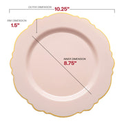 Made from BPA-free plastic, these pink plates with gold accents offer a safe and elegant disposable dining solution
