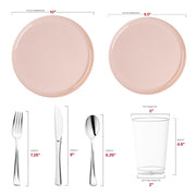 Made from recyclable, BPA-free plastic, the Pink Flat Round Disposable Plastic Wedding Value Set is a safe and environmentally friendly option for your celebration.