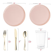 Made from recyclable, BPA-free plastic, the Pink Flat Round Disposable Plastic Wedding Value Set is a safe and environmentally friendly option for your celebration
