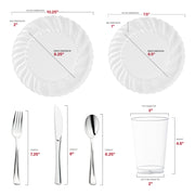 Made from recyclable and BPA-free materials, the Clear Flair Plastic Wedding Set ensures safe and eco-friendly dining