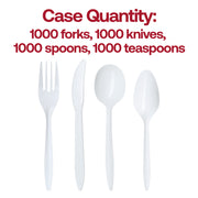 Made from recyclable and BPA-free plastic, this disposable cutlery set supports safe and eco-conscious dining needs