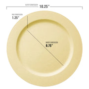Matte Bright Yellow Round Disposable Plastic Dinnerware Value Set Dimension | Smarty Had A Party