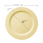 Matte Bright Yellow Round Disposable Plastic Dinnerware Value Set Dimension | Smarty Had A Party