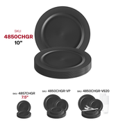 Matte Charcoal Gray Round Disposable Plastic Dinner Plates (10") SKU | Smarty Had A Party