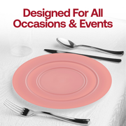 Matte Fuchsia Round Plastic Salad Plates (7.5") Lifestyle | Smarty Had A Party