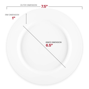 Matte Milk White Round Disposable Plastic Appetizer/Salad Plates (7.5") Dimension | Smarty Had A Party