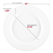 Matte Milk White Round Disposable Plastic Dinner Plates (10") Dimension | Smarty Had A Party