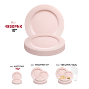 Matte Pink Round Disposable Plastic Dinner Plates (10") SKU | Smarty Had A Party