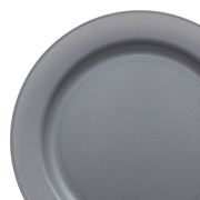 Matte Steel Gray Round Disposable Plastic Appetizer/Salad Plates (7.5") | Smarty Had A Party